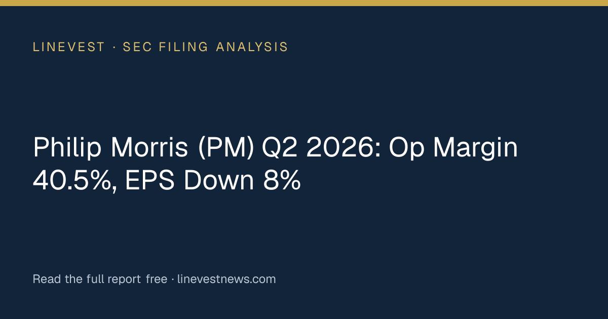 Philip Morris (PM) Q2 2026: Op Margin 40.5%, EPS Down 8%