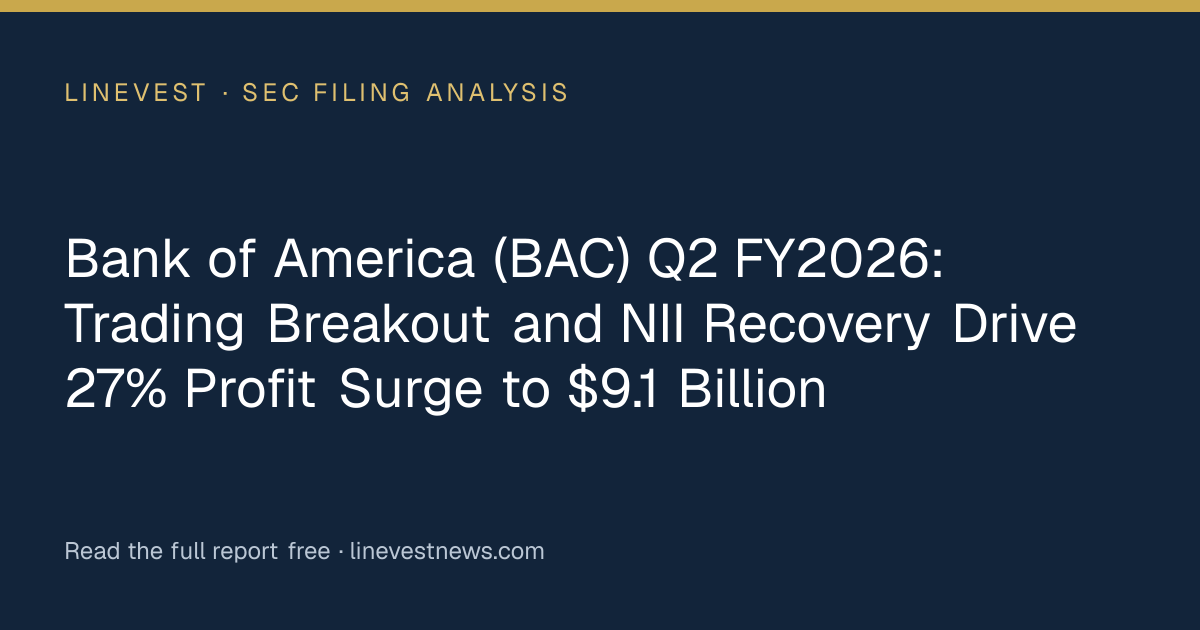Bank of America (BAC) Q2 FY2026: Trading Breakout and NII Recovery Drive 27% Profit Surge to $9.1 Billion
