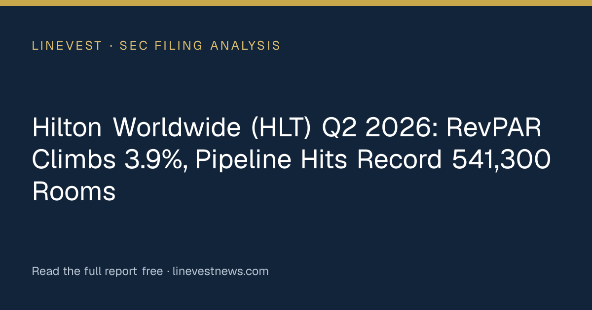 Hilton Worldwide (HLT) Q2 2026: RevPAR Climbs 3.9%, Pipeline Hits Record 541,300 Rooms