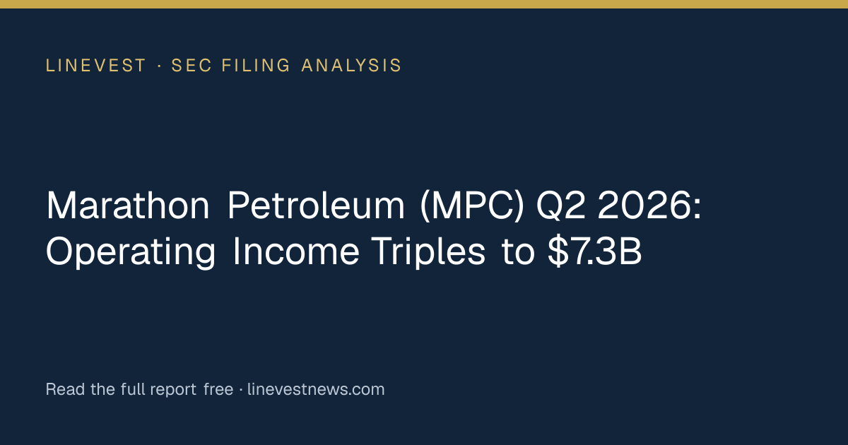 Marathon Petroleum (MPC) Q2 2026: Operating Income Triples to $7.3B