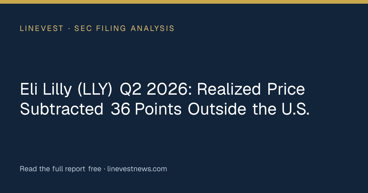 Eli Lilly (LLY) Q2 2026: Realized Price Subtracted 36 Points Outside the U.S.