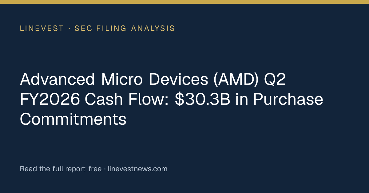 Advanced Micro Devices (AMD) Q2 FY2026 Cash Flow: $30.3B in Purchase Commitments