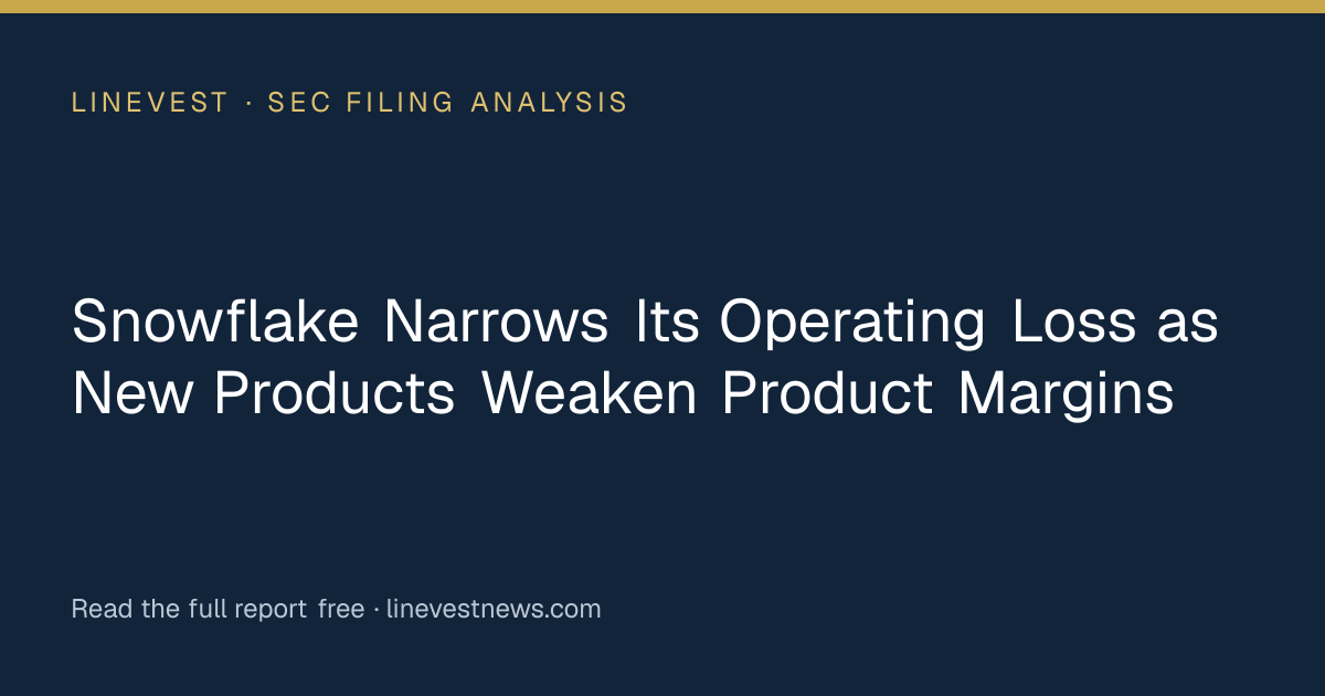 Snowflake Narrows Its Operating Loss as New Products Weaken Product Margins