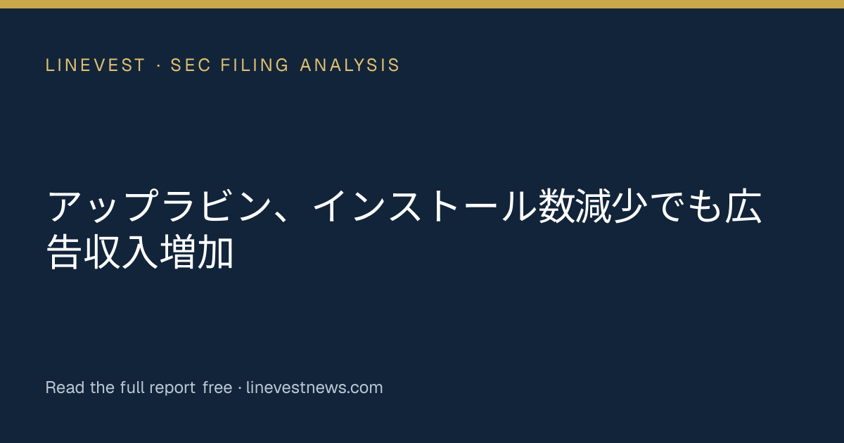 アップラビン、インストール数減少でも広告収入増加