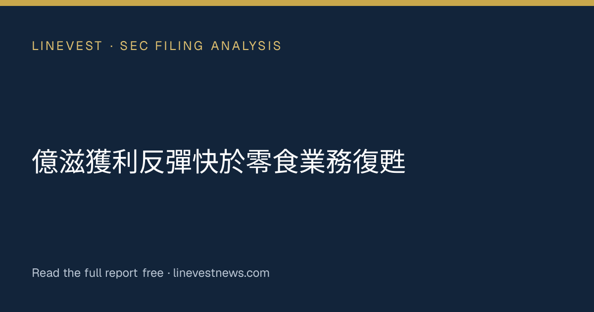 億滋獲利反彈快於零食業務復甦