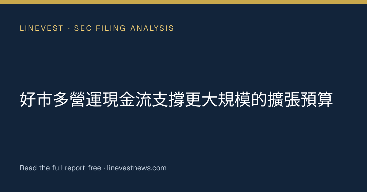 好市多營運現金流支撐更大規模的擴張預算