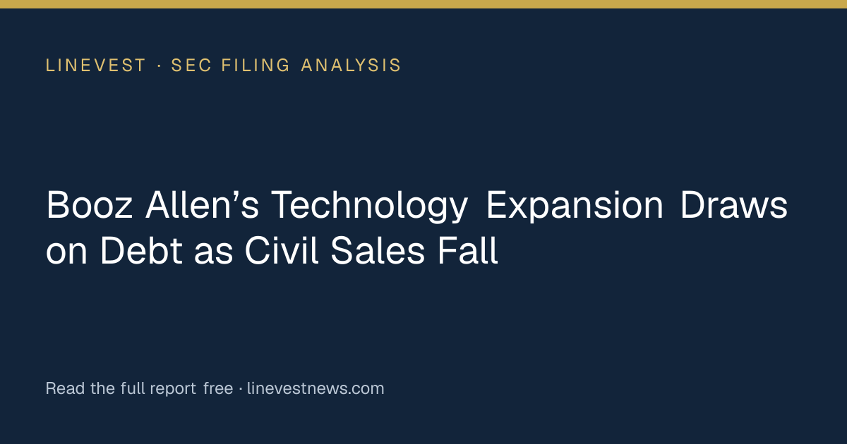 Booz Allen’s Technology Expansion Draws on Debt as Civil Sales Fall